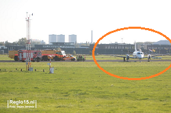 2015-09-30 Loganair SF-340 ran off runway on emr landing at Rotterdam