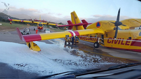 2016-08-01 Securite Civile CL-415 taxi incident at Ajaccio, Corsica