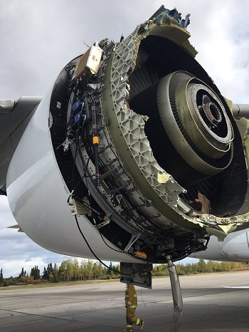 2017-09-30 Air France Airbus A380 engine cowl separation over Canada